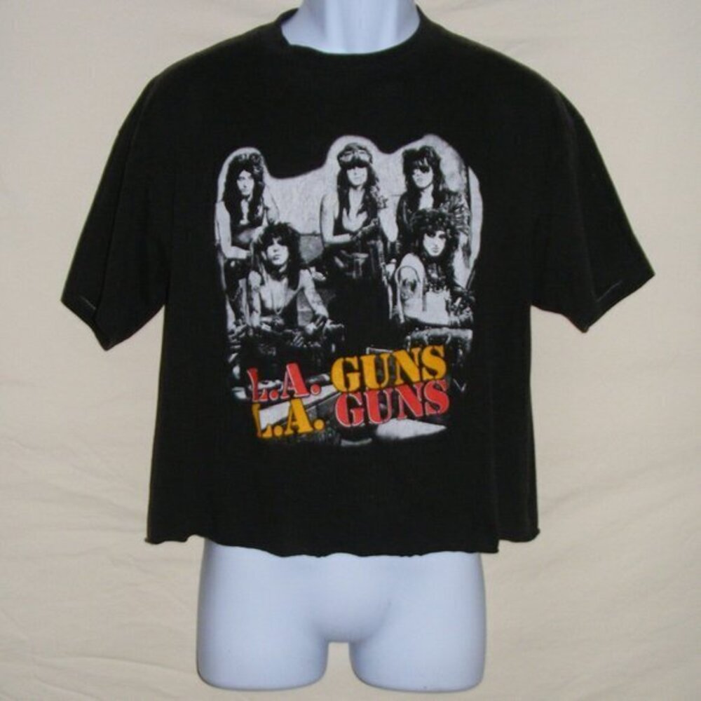 L.A. GUNS Concert Tshirt, L/XL, Cropped, 1988